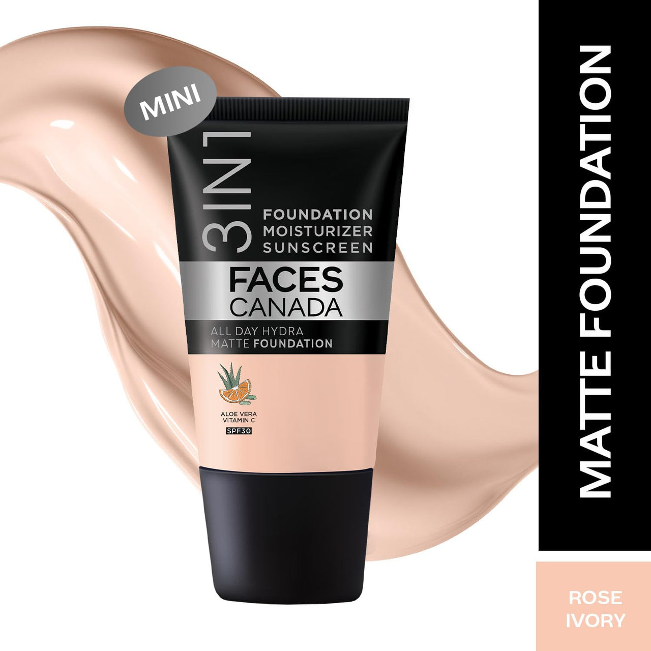 FACES CANADA Waterproof Fix & Finish Kit | Makeup Fixer (50ml) + Rose Ivory All Day Hydra Matte Mini Foundation (18ml) | Makeup Kit For Women (Combo Pack of 2)