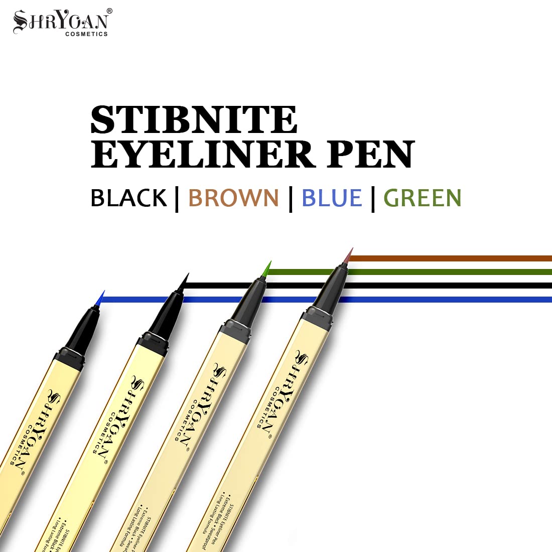Shryoan Stibnite Eyeliner Pen| Intense Eyeliner | Matte Eyeliner | Lasts Long up to 24 hours | Tear, Sweat & Smudge Proof | (1.2g) | Color- Black