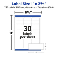 Avery Address Labels with Sure Feed and Easy Peel Technology, Glossy White Labels, 1