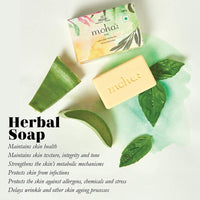 Moha: Herbal Soap A Natural Face & Body Cleanser! With Goodness Of Aloe Vera Gel, Basil & Neem Used As Bathing Soap, Face & Body Soap, Unisex Bathing Bar - 100Gm Each (Pack Of 6)