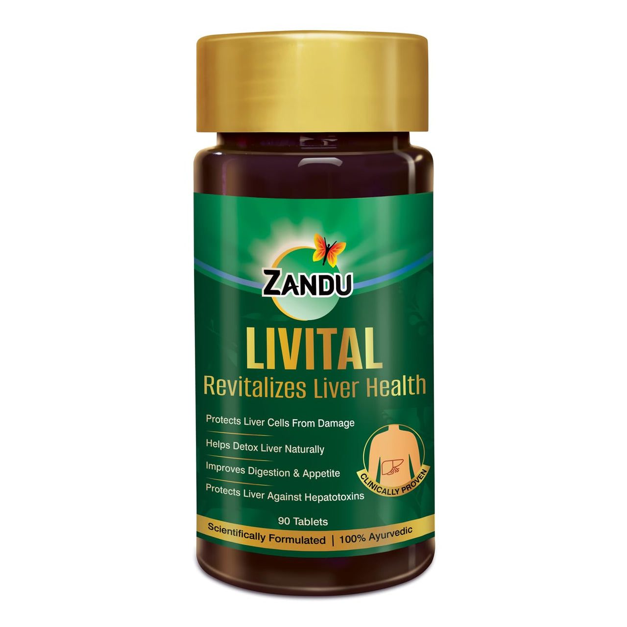 Zandu Livital Liver Tablets – Clinically Proven for Liver Detox & Health Support in 2 Months | 90 Tabs | Ayurvedic Formula with Bhringaraj & Guduchi | 100% Ayurvedic Ingredients