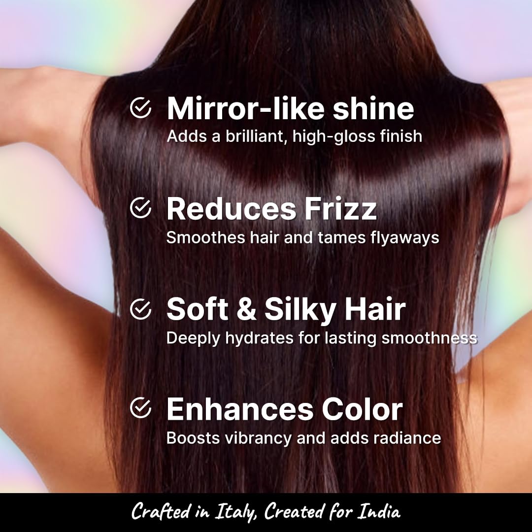 2.Oh! Italian- Hair Gloss | High Shine Hair Gloss Treatment | Semi Permanent Clear Gloss | Salon- Like Glossy Hair| Shiny and Smooth Hair | Enriched with Argan Oil | Lasts up to 2-3 Washes