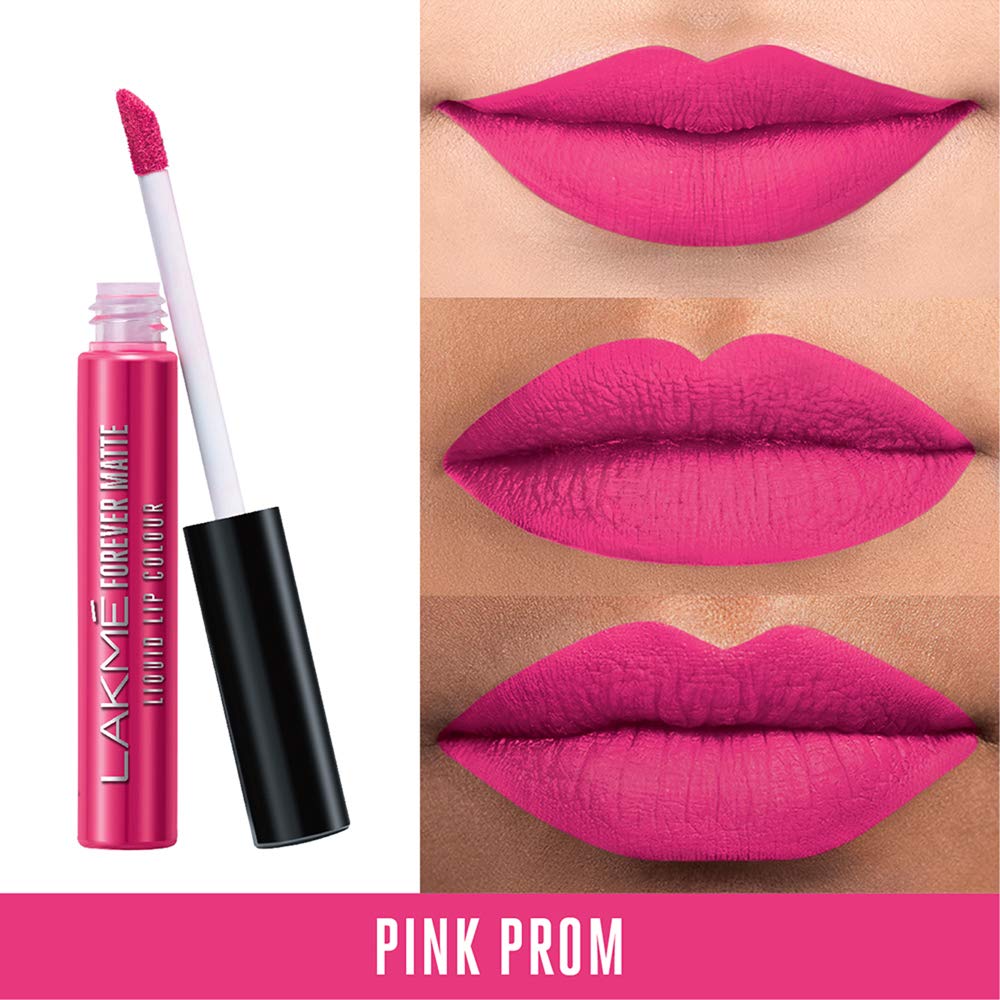 Lakmé Forever Matte Liquid Lip Colour, Wine Glow, 5.6ml & Lakmé Forever Matte Liquid Lip Colour, Pink Prom, 5.6ml
