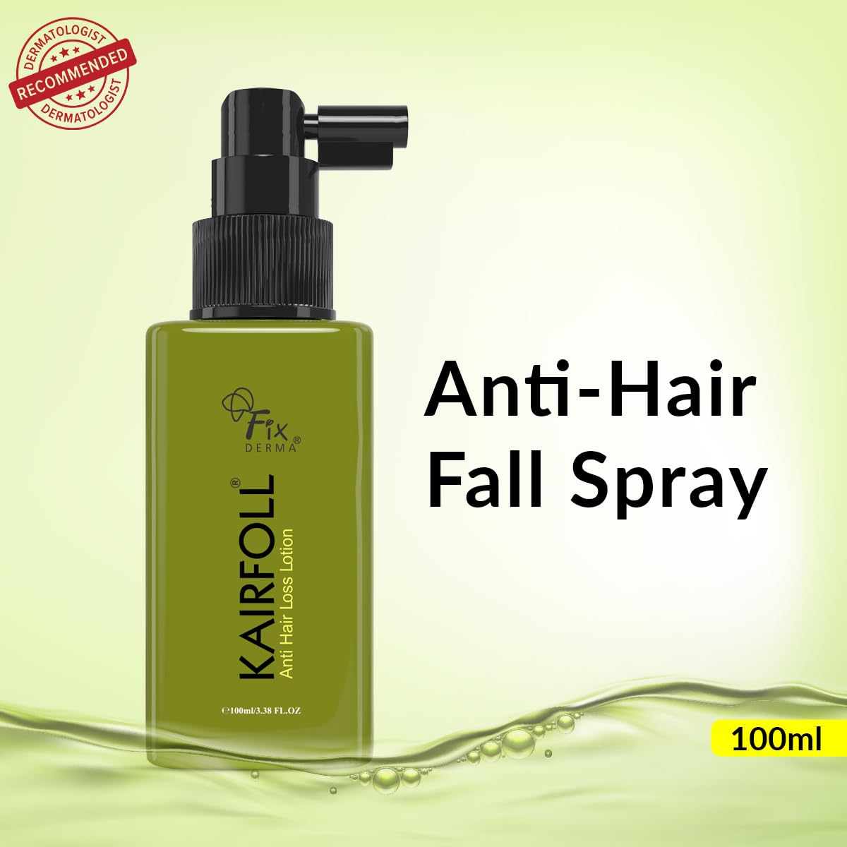 Fixderma Kairfoll Anti Hair Loss Lotion Spray | Amino Acid Lotion for Women & Men | Peptides for Hair | Lotion To Soothe Itchy & Irritated Scalp - 100 ML