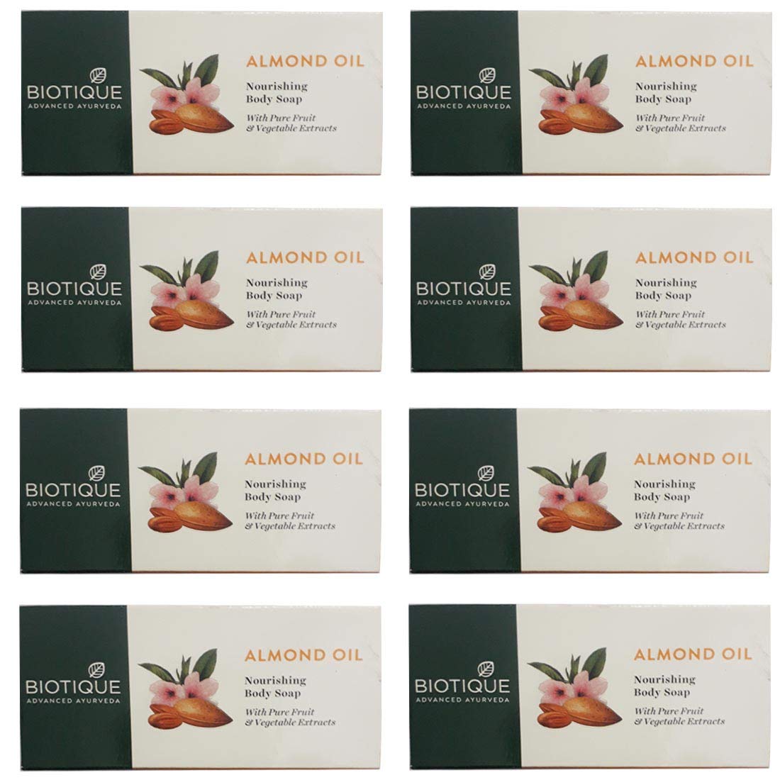 Biotique BIO ALMOND SOAP REVITALIZING BODY SOAP (150GM) - 8 Pieces