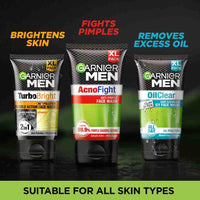 Garnier Men Acno Fight Anti Pimple Face Wash, Anti Pimple Face Wash with Salicylic Acid and Herba Repair, Suitable for all Skin Types, 100g