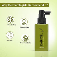 Fixderma Kairfoll Anti Hair Loss Lotion Spray | Amino Acid Lotion for Women & Men | Peptides for Hair | Lotion To Soothe Itchy & Irritated Scalp - 100 ML