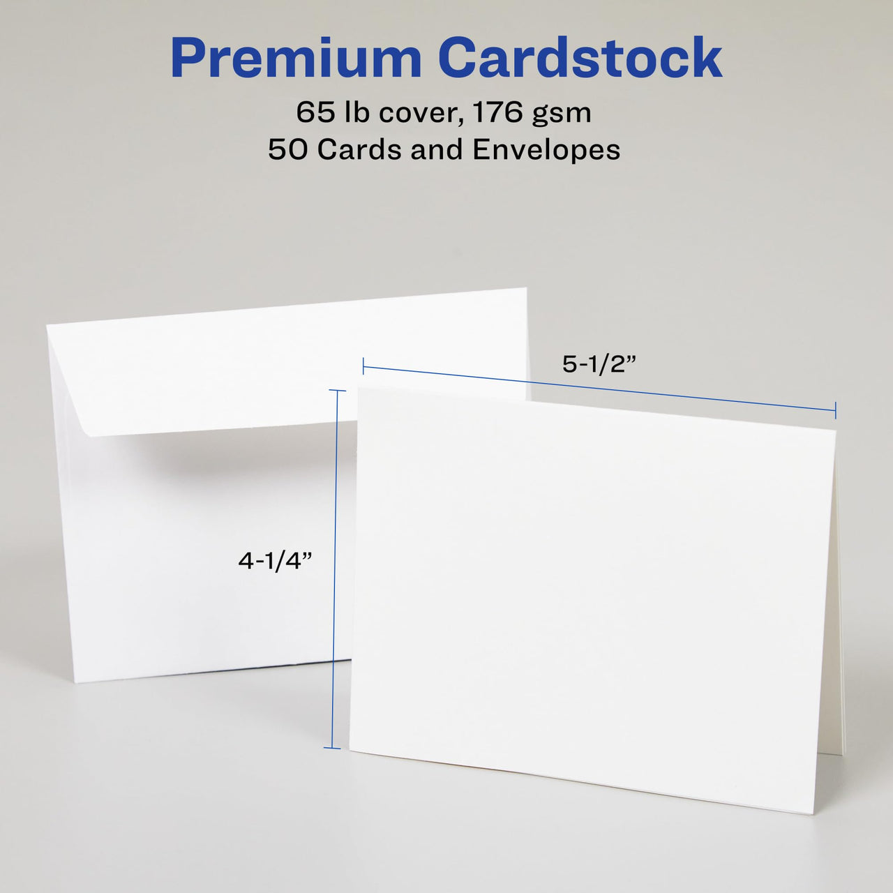 Avery Printable Note Cards with Envelopes, 4.25" x 5.5", Textured White, 50 Blank Note Cards for Inkjet Printers (03379) 50 cards