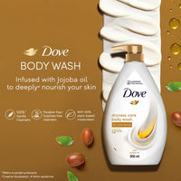 Dove Dryness Care Bodywash infused with Jojoba Oil to deeply nourish your skin, 100% gentle and paraben free/sulphate free cleansers, 100% plant- based moisturisers, 800ml