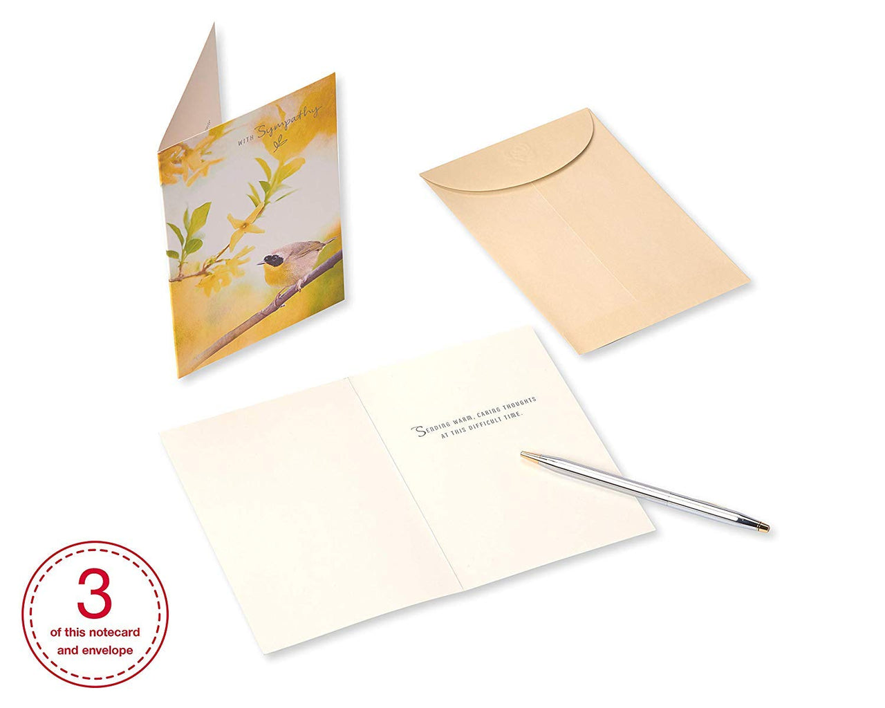 American Greetings Sympathy Cards Assortment with Envelopes, Floral (12-Count)