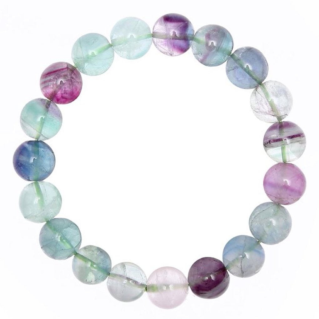 Adabele Natural Gemstone Bracelet 7.5 inch Stretchy Chakra Gems Stones 8mm (0.31") Beads Healing Crystal Quartz Women Men Girls Gifts (Unisex) Multi-color Fluorite 7.0 Inches
