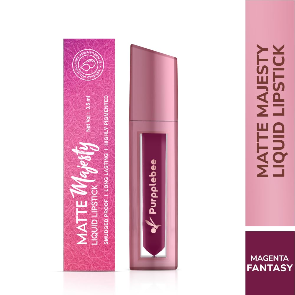 MATTE Majesty Liquid Lipstick Smudged Proof Long Lasting Highly Pigmented Water Proof Matte Liquid Lipstick (Magenta Fentasy)