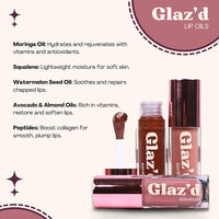 Rufa Beauty Glaz'd Lip Oil with Glossy, Glassy Finish and Deep Nourishing Effects (5ml) (Nudie)