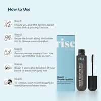 Rise for Men Beard Touch-Up Wax | Quick Grey Hair Fix | Apply In One Minute | Natural Look | Smudge & Water Proof | No Side Effects