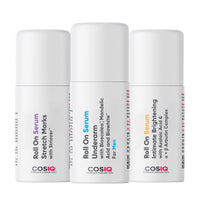 COS-IQ Roll-On Serum Set, Stretch Marks Removal, Underarm Care for Men, Intimate Brightening Serum (40ml Each, Pack of 3)