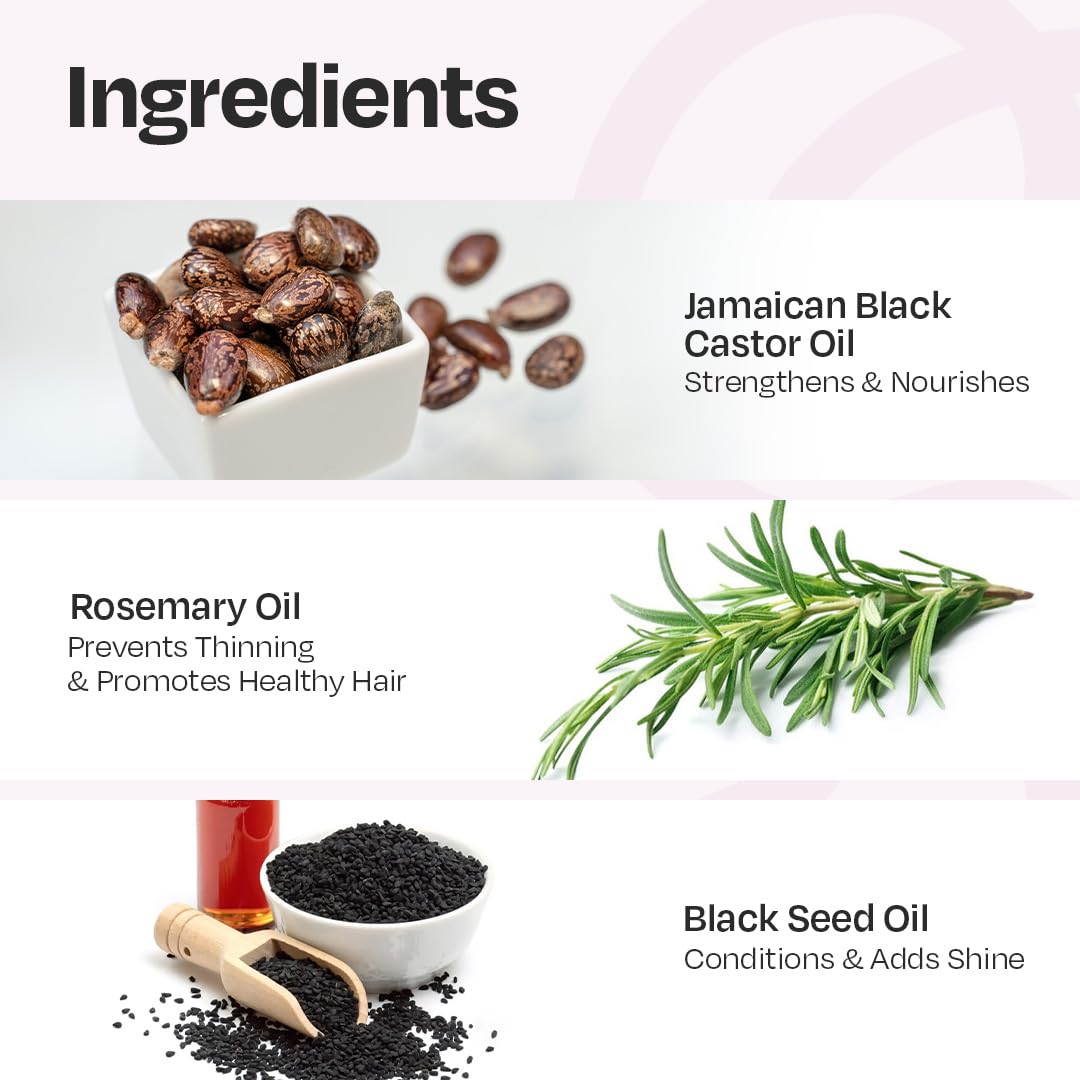 MANETAIN Multipurpose Hair Oil 100ml for Curly Hair, Wavy Hair | Nourishing Elixir for Hair Fall | Frizz-fighting & Strengthening with Jamaican Black Castor, Rosemary & Black Seed Oils | Multipurpose Hair Oil with 12 Natural Oils | Lightweight, Non-Greasy