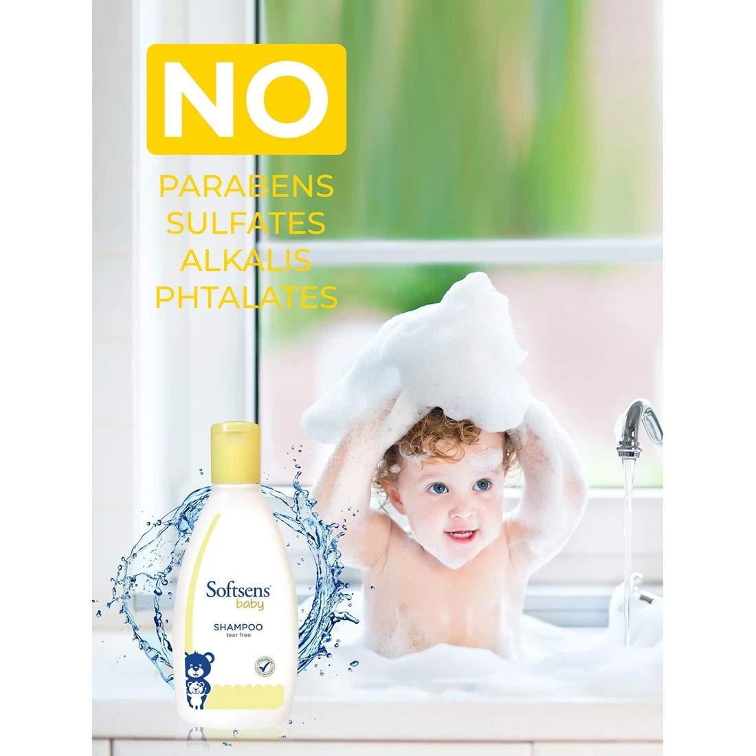 Softsens Baby TEAR FREE Shampoo | Mild, Hypoallergenic , Paraben & Sufate Free (200ml x Pack of 3)