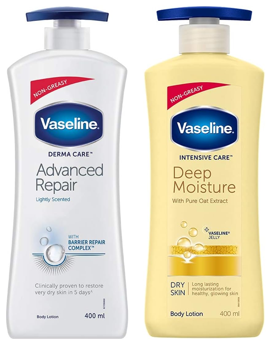 Vaseline Derma Care Advanced Repair Body Lotion 400 ml & Vaseline Intensive Care Deep Moisture Nourishing Body Lotion 400 ml