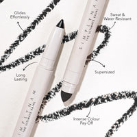 SIMPLYNAM Ultimate Kajal – Ink Black | 1 Stroke Intense Color Payoff | Water & Sweat-Resistant | Long-Lasting & Smudge-Proof | Safe for Sensitive Eyes | 7X More Product | In-Built Sharpener & Smudger