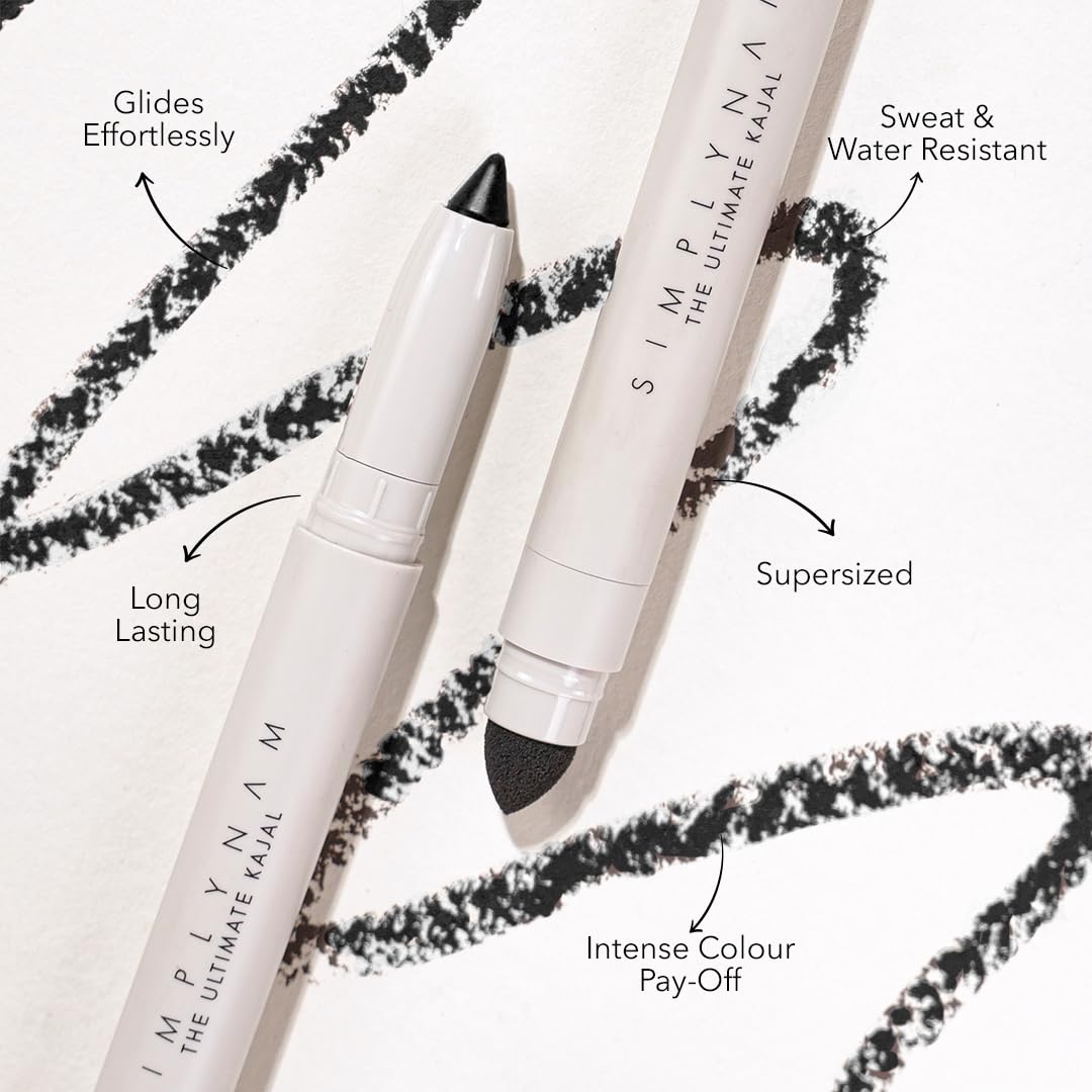 SIMPLYNAM Ultimate Kajal – Metallic Bronze | 1 Stroke Intense Color Payoff | Water Resistant | Long-Lasting & Smudge-Proof | Safe for Sensitive Eyes | 7X More Product | In-Built Sharpener & Smudger