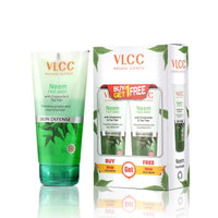 VLCC Neem Face Wash - 150ml X 2 | Buy One Get One (300ml) | Fights Acne, and Pimples | Soothe Skin Inflammation and Irritation | With Neem, Chamomile, Tea Tree, Eucalyptus & Carrot seed.