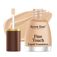 Seven Seas Fine Touch | Long Lasting | Waterproof | Lightweight Liquid Foundation Matte Finish Foundation for Face Makeup (Natural, 12ML)