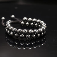 Genasto Natural Hematite Beads Bracelet Chakra Healing Crystal Stone Beaded Bracelet Premium Crystals Protection Stone Bracelet for Men Women Hematite Bracelet without magnetic