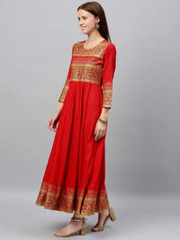 KIPEK Women's  Cotton Anarkali Kurta (KK068RD-3XL_Red_XXX-Large)