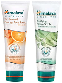 Himalaya Herbals Purifying Neem Scrub, 100gm and Himalaya Tan Removal Orange Face Scrub, 100g