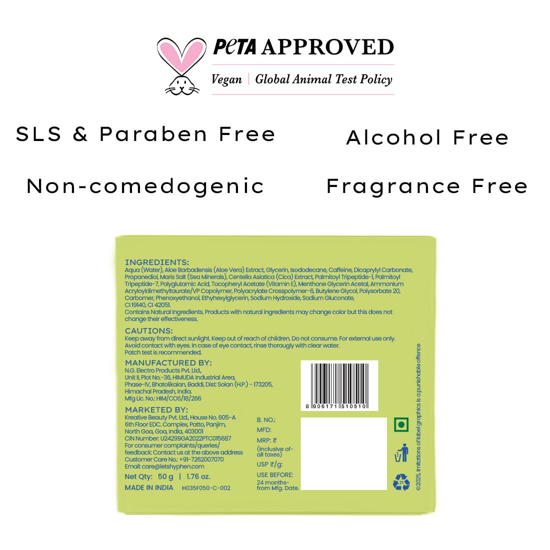 Hyphen Ice Dunk Cooling Face Mask with 31% Skin Cooling Actives | 3% Caffeine for Skin Firming, De-puff & Pore Minimizing | Collagen Boost Cryo theraphy For Glowing Skin- 50gm