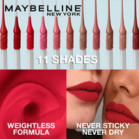 Maybelline New York Lipstick, Matte Finish, Non-Sticky and Non-Drying, Sensational Liquid Matte, 04 Easy Berry, 7ml