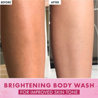 mCaffeine Brightening Body Wash - 300 ml with Fruity Raspberry Fragrance | De-Tans & Deep Cleanses with Vitamin C Rich| 5% Glycerin for Hydrated & Soft Skin | Fragrance Shower Gel for women and men