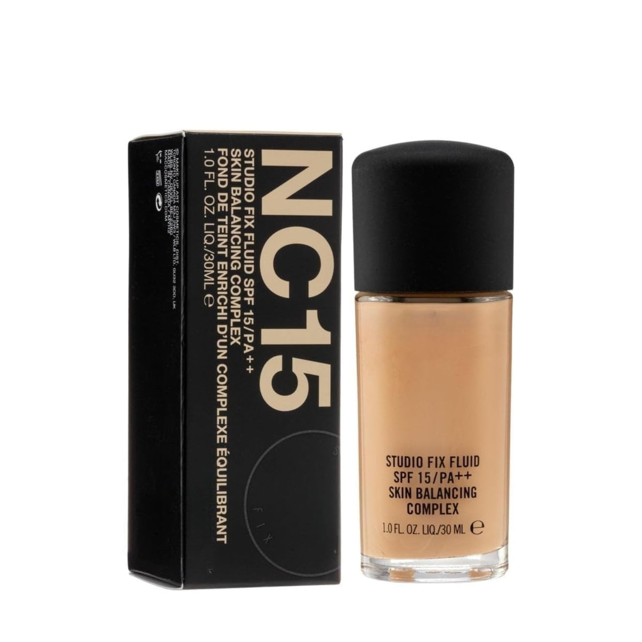 MACC Studio Fix Professional Waterproof oil-free Longlasting Liquid 24-hour colour-true foundation Matte Finish For Women, Girls 30ML - Shine-Free Liquid Foundation (NC-15)
