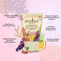 Moha: : Anti Ageing Skin Cream, Youthful & Glowing Skin, With The Blend Of Pure Herbal Oils, Reduces Fine Lines, Wrinkles, Pigmentation, Dark Spots, Suitable For All Skin Types - (Pack Of 1, 100Gm)