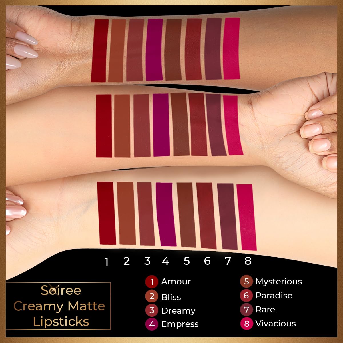 MyGlamm Manish Malhotra Soiree Creamy Matte Lipstick - 08 Empress (Pink Shade) | Long Lasting, Pigmented With SPF 30 & Vitamin E (4.2g)