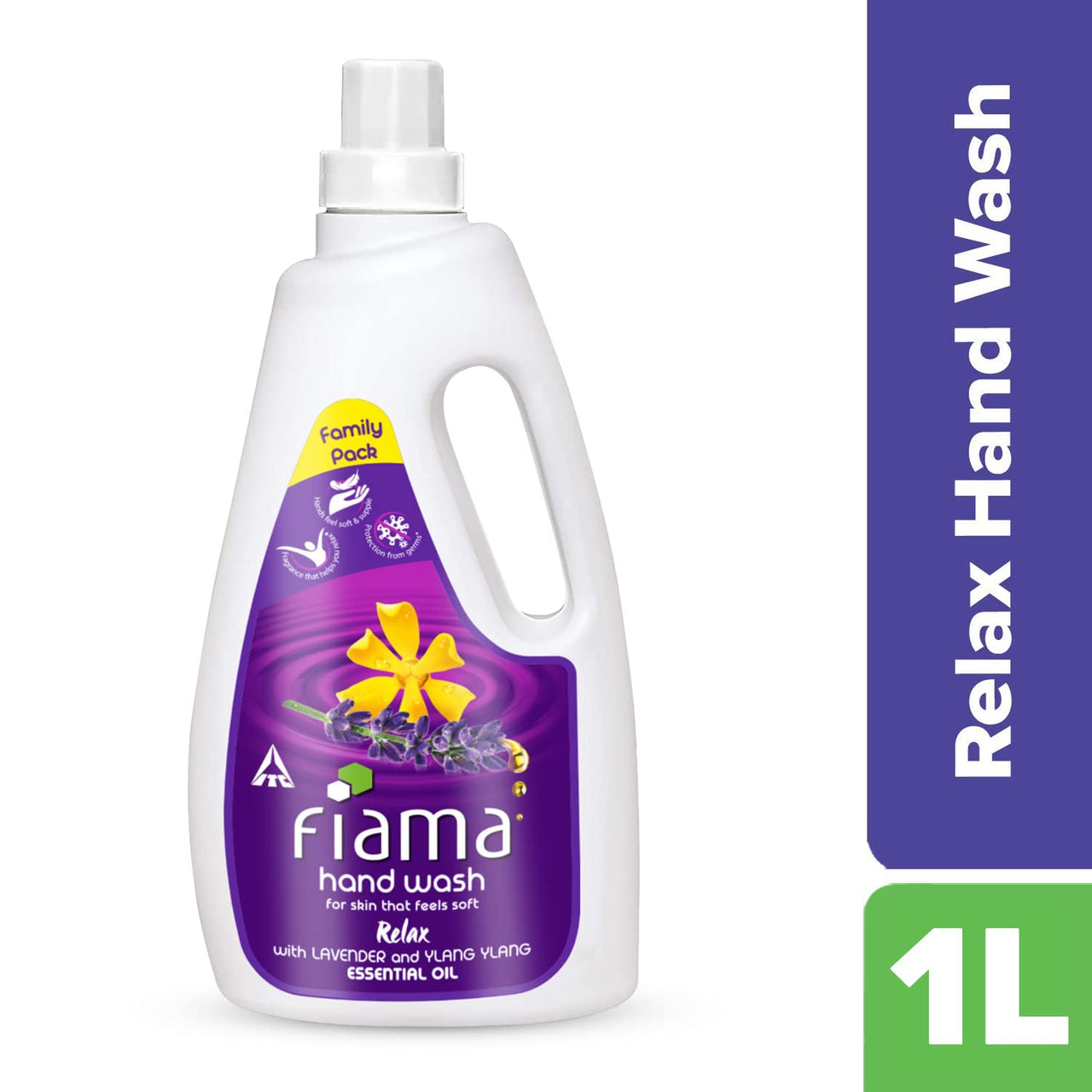 Fiama Relax Hand Wash, 1000ml refill pack, Lavender and Ylang Ylang, For Soft and Supple Hands, Fragrant Handwash