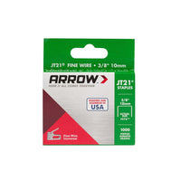 Arrow 276 JT21 Thin Wire Staples for Staple Guns and Staplers, Use for Upholstery, Crafts, General Repairs, 3/8-Inch Leg Length, 7/16-Inch Crown Width, 1000-Pack 1000 Count (Pack of 1)
