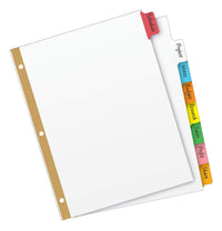 Avery 8-Tab Binder Dividers, Write & Erase Multicolor Big Tabs, 6 Sets (23079)