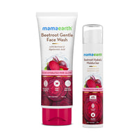 Mamaearth Beetroot Natural Pink Glow Combo | Beetroot Gentle Face Wash (100ml) & Beetroot Hydraful Moisturizer (50ml) | Gives Natural Pink Glow | Cleanses, Hydrates and Moisturizes | Combo Pack