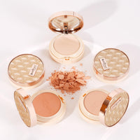 Shryoan 2 IN 1 Oil Control Compact Powder Full Coverage White Tone with Mirror Fair Skin Matte Finish Double Beige Shades with Oval Makeup Brush (SH03)