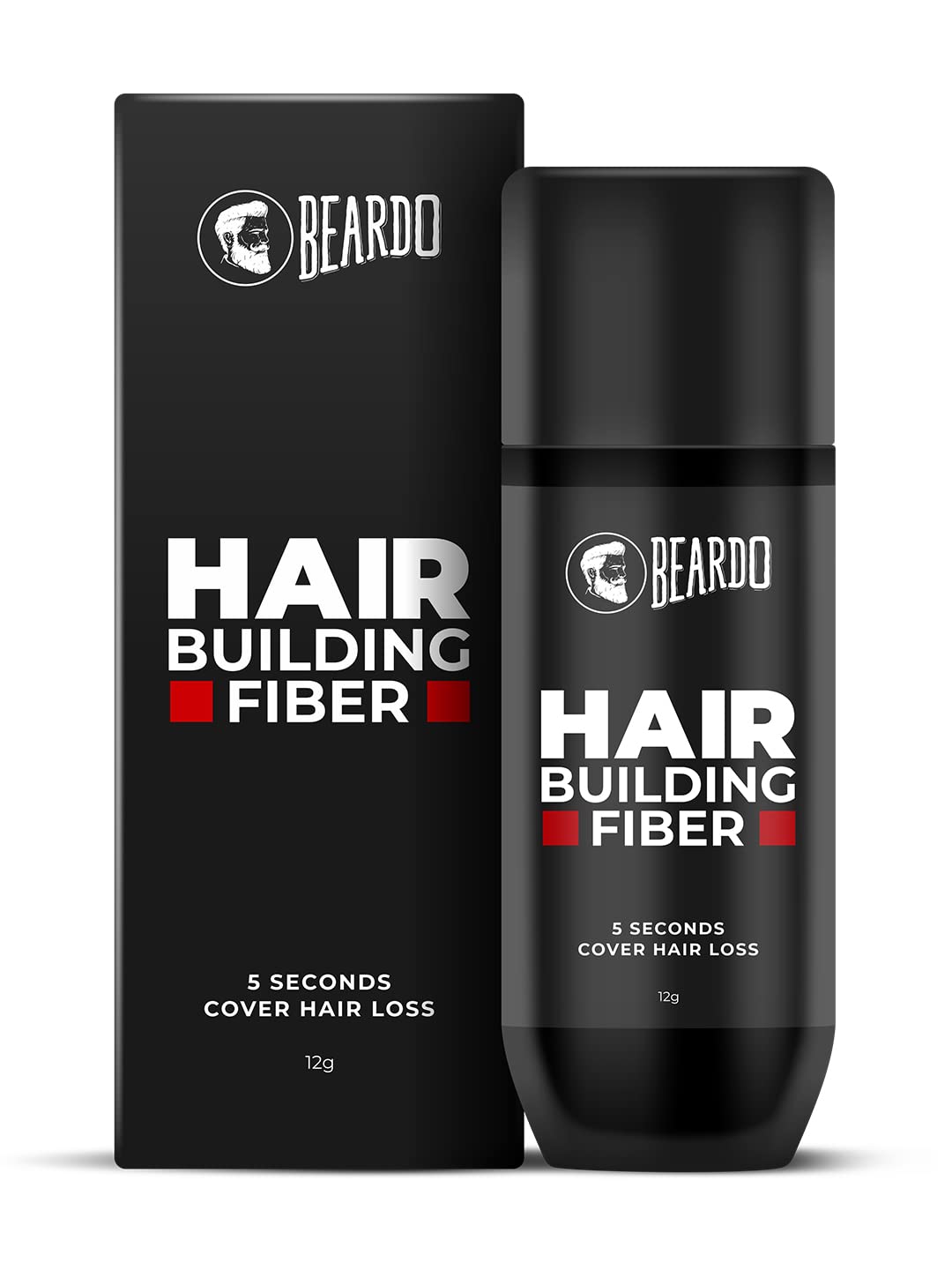 Beardo Hair Building Fiber for Men | Instantly Cover Bald Spots | Bald Spot concealer |Hair Thickening Powder | Hair Styling | 12 gm