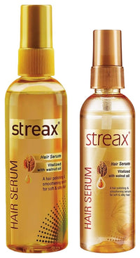 Streax Hair Serum 125ml, Vitalized with Walnut Oil, For Hair Smoothening & Shine, For Dry & Frizzy Hair Hair Serum for Women & Men | Contains Walnut Oil | Instant Shine & Smoothnes
