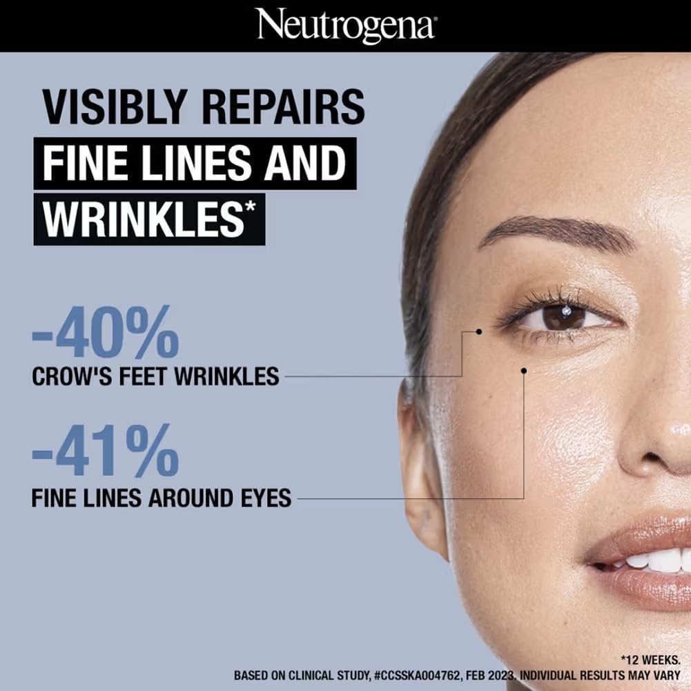 Neutrogena Visible Repair Retinol Day & Night Eye Cream | Boosts Collagen for Anti-Ageing | Reduces Dark Circles, Wrinkles & Fine Lines | 15g