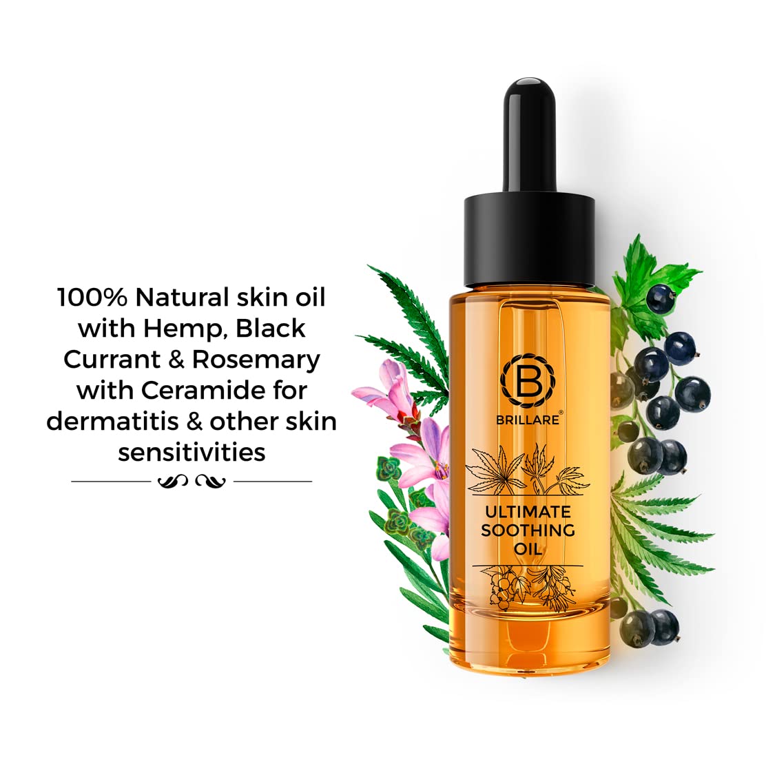Brillare Ultimate Soothing Oil, 100% Natural Body Oil, Rosemary (30 ML), Zero Chemicals