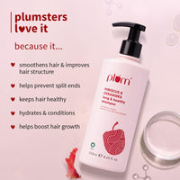 Plum Hibiscus & Ceramides Long & Healthy Shampoo | Hydrates & Conditions Hair, Prevents Split Ends |Contains Hibiscus Extracts, Ceramides | SLS & Paraben Free| 100% Vegan | 250ml