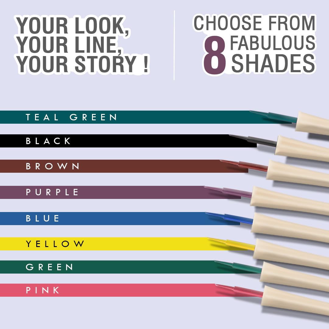 Glamveda Super Matte Liquid Eyeliner – Purple, Smudge-Proof, Waterproof, Quick Drying | 24-Hour Long Stay | Smooth Application | Bold, Clean, Smudge-Free Look