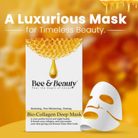 Bee & Beauty Bio Collagen Overnight Mask Pack of 3 | Korean Face Mask For Glass Skin | Sheet Mask For Deep Hydration, Pore minizmizing With Goodness Of Honey