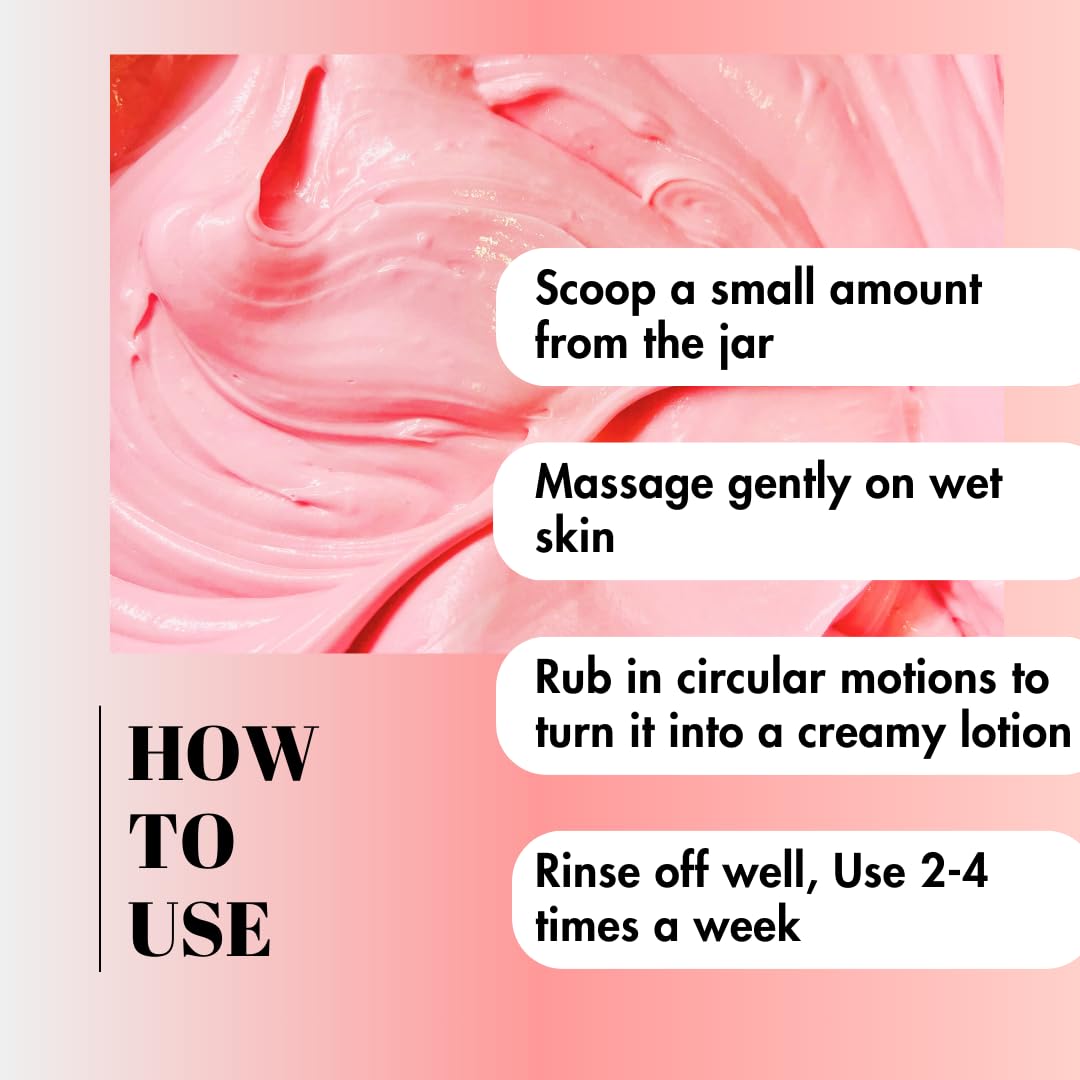 Lavenza Butter Whipped Body Scrub |Natural AHA, NO SILICONES & SULPHATES, Freshly made with Cold pressed Oils & Shea Butter| De-Tans naturally, Deeply Moisturizes, Gently Exfoliates with Camelia Oil | No harsh Chemicals, Safe for Kids, Men & Women, 200 Gm