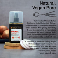 Soulflower Amla & Onion Hair Oil for Hair Growth & Hair Fall Control | 100% Pure & Natural with Castor, Peppermint, Argan Oil | Promotes Healthy Scalp & Stronger Hair for Men & Women | No Mineral Oil, 120ml