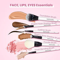 Shopaarel Easy Blendable Essential 12 Brush Professional Makeup Brush Set, Travel Size Cosmetic Brushes Kit for Face Foundation Blush Eye Shadow, Wooden Handle Synthetic Bristle